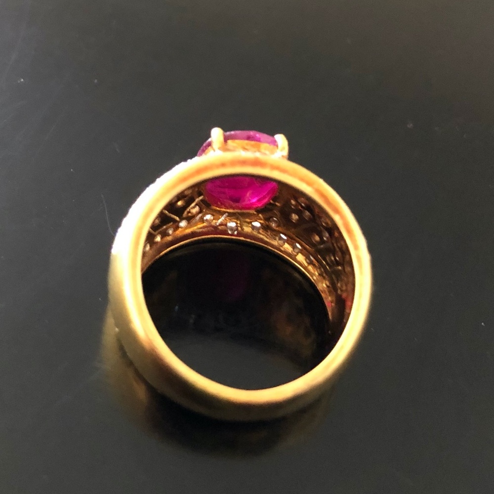 Ruby Ring With Encrusted Diamonds - image 4